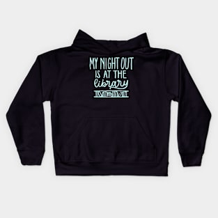 Night Out at the Library Sticker Kids Hoodie